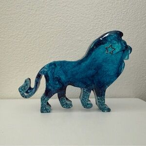 Resin Lion Figurine – Blue Marble